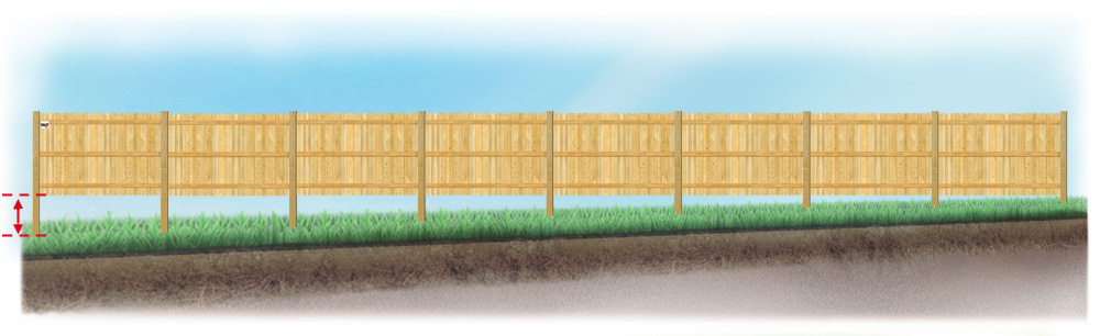 A level fence installed on uneven ground Sarasota Florida
